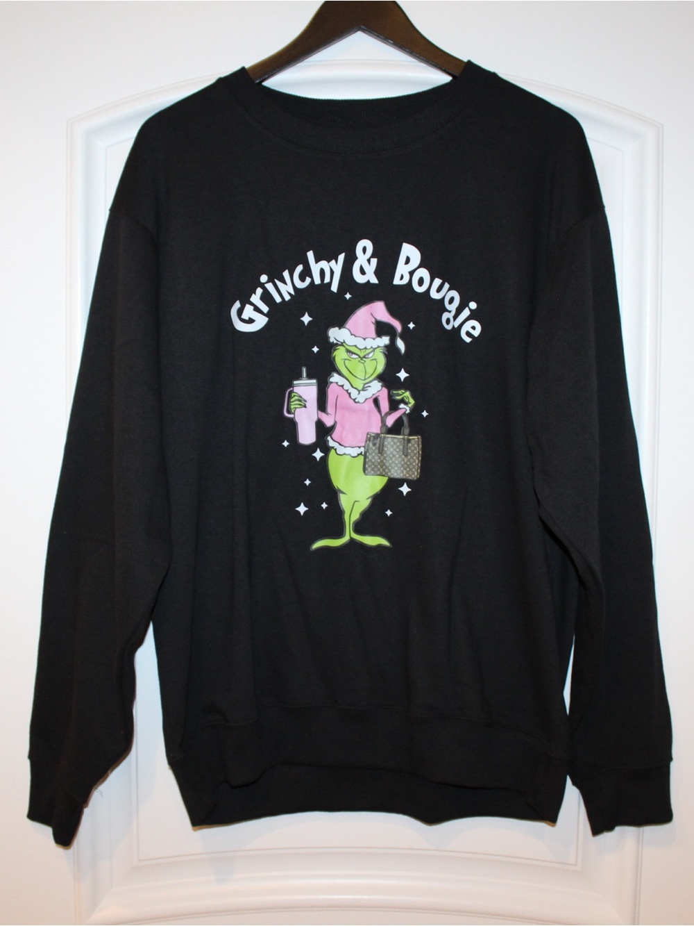 Grinchy & Bougie Christmas sweatshirt (women’s L) (NWOT)